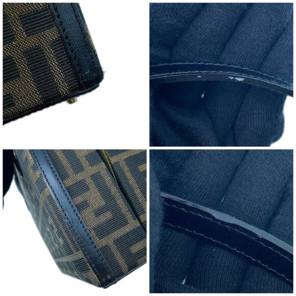 FENDI Zucca 2-way Bag Canvas/Leather Khaki - Picture 15 of 15